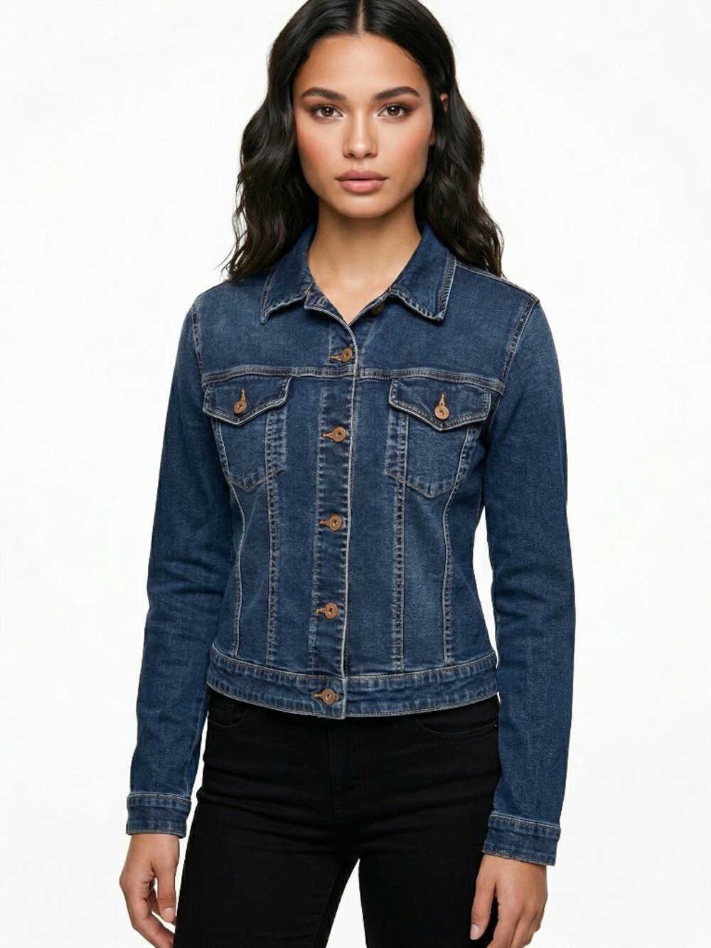 Christopher Blue Demin Jean Jacket Size Women's Medium M Normcore Western Vibes